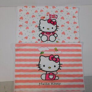 Set 2 Hello Kitty microfiber hand Towels Pink White New without Tags
